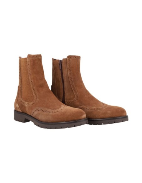 Botines de mujer de ante suaves al tacto color beige