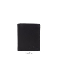 Cartera de piel cosido artesano color negro