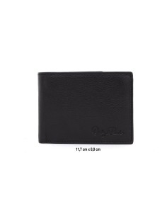 Cartera de piel cosido artesano color negro