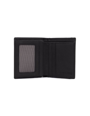 Cartera de piel cosido artesano color negro