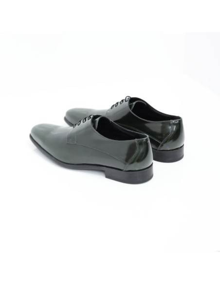 Derby de piel con plantilla extraible color verde