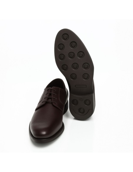 Derby de piel con costura color cuero