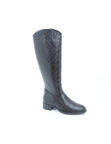 Botas de mujer de piel con piel de coco color negro