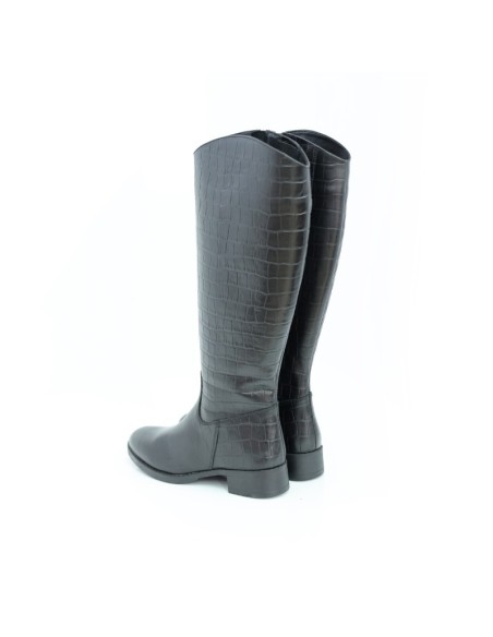 Black leather Women's high boots