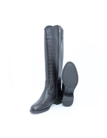 Black leather Women's high boots
