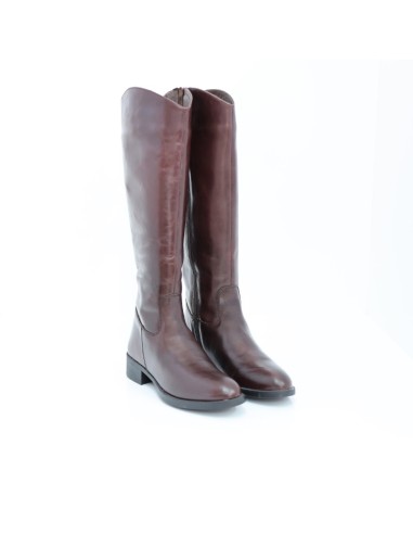 bottes femme de peau marron W-MATEY-MARRON