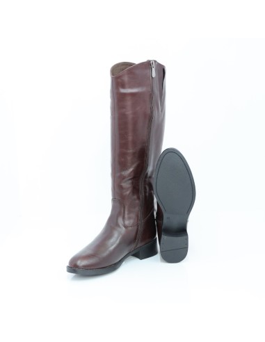 Brown leather Women's high boots
