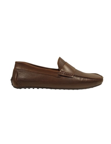 Brown leather moccasin