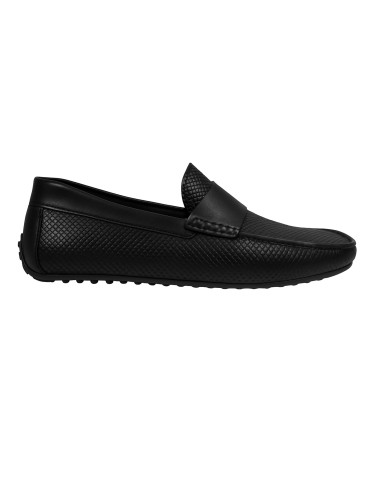 Black leather moccasin