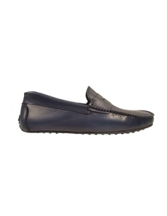 Mocasín de piel con antifaz color azul