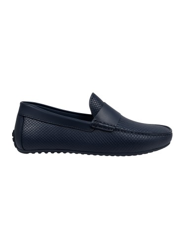 Blue leather moccasin
