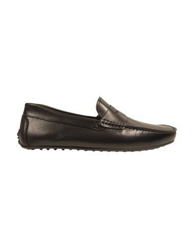 Black leather moccasin