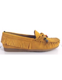 Pink suede women's mocassins