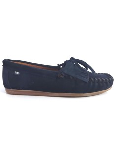 Blue suede women's mocassins
