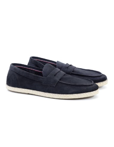 blue leather espadrille SALGAR-NAVY