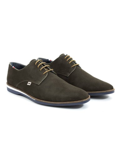 Casual derby suède vert SAMUKA-KAKI