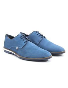 Blue suede derby