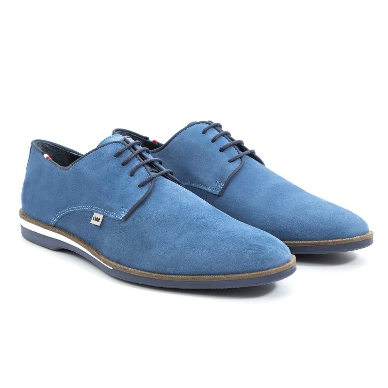 blue suede derby shoes SAMUKA-TABARCA