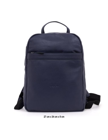 Blue leather Backpack