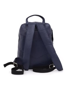 Blue leather Backpack 2