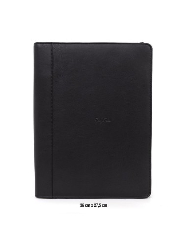 Portafolio Laptop de piel cosido artesano color negro