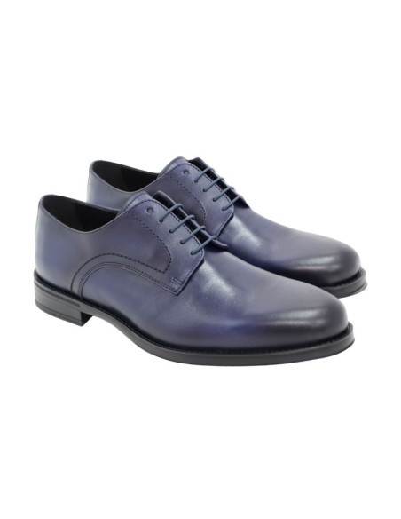 Blue leather derby