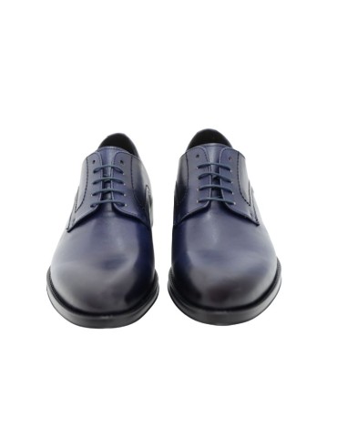 Derby de piel liso color azul