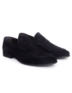 Blue suede moccasin