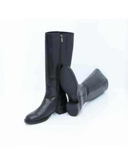 Black leather Women's high boots