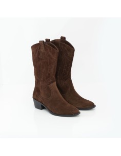 Brown suede Women's high boots