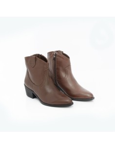 Brown leather women's boots
