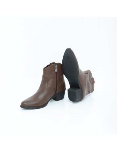 Brown leather women's boots
