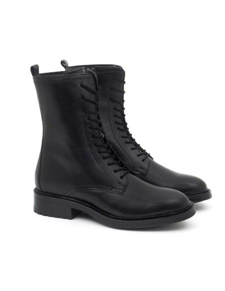 Botas de mujer de piel acabado a mano color negro