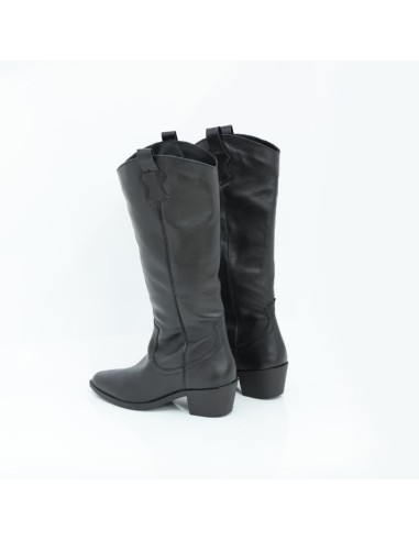 Black leather Women's high boots