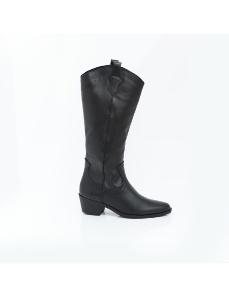 Black leather Women's high boots