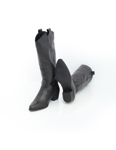 Black leather Women's high boots