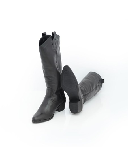 bottes femme de peau le noir W-NELARA-BLACK