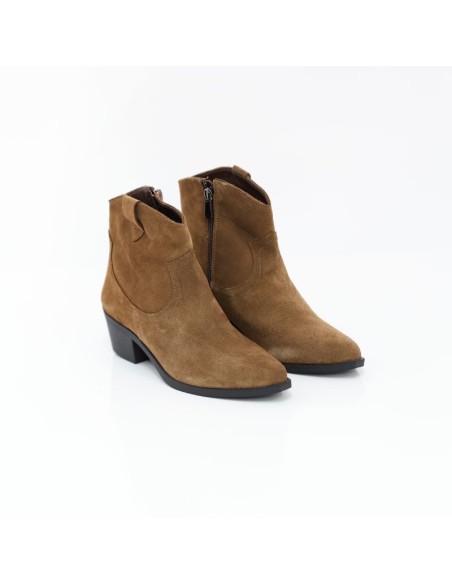 bottines femme suède cuir W-SOLIMA-CAMEL