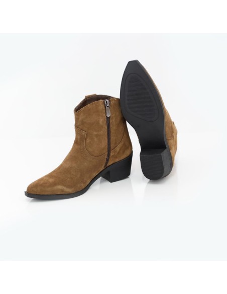 bottines femme suède cuir W-SOLIMA-CAMEL
