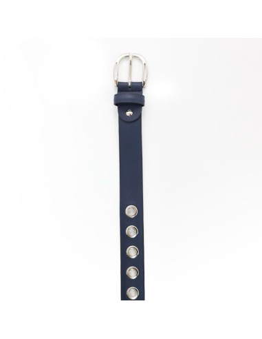 Blue leather women's belt