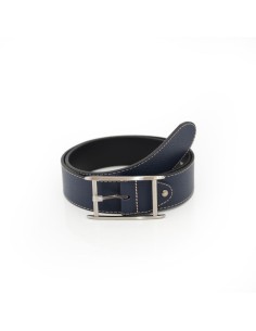 ceinture femme de peau bleu WB-MAPS-NAVY