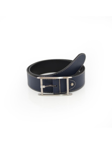 Blue leather women's belt