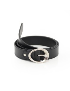 Black leather women's belt