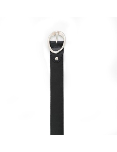Black leather women's belt