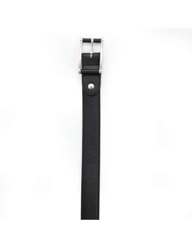 Black leather women's belt
