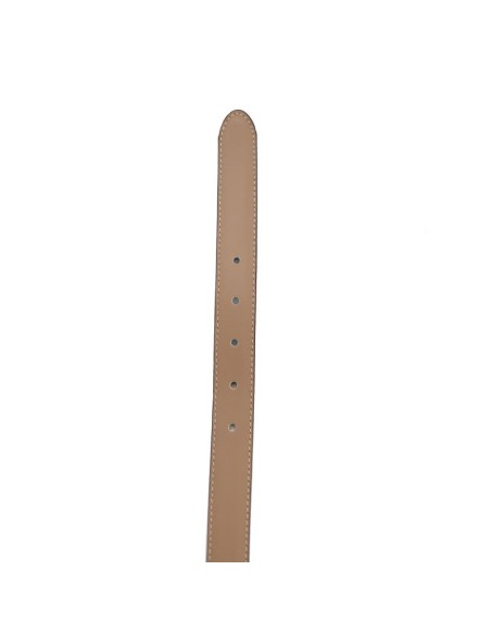Beige leather women's belt
