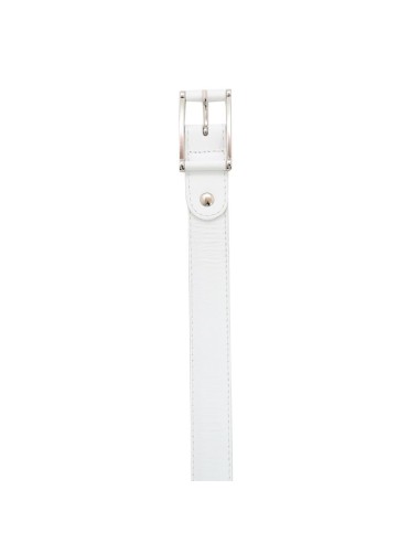 White leather women's belt