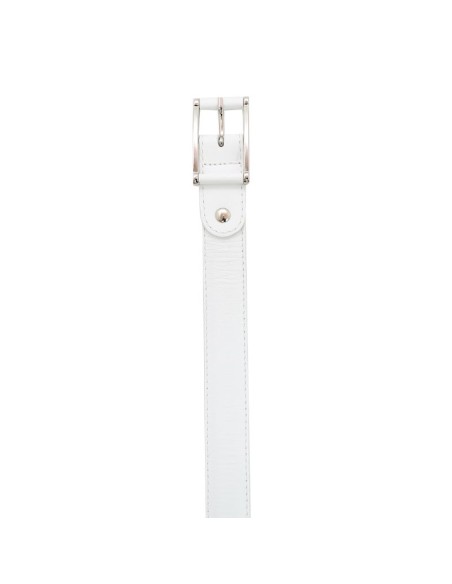 White leather women's belt