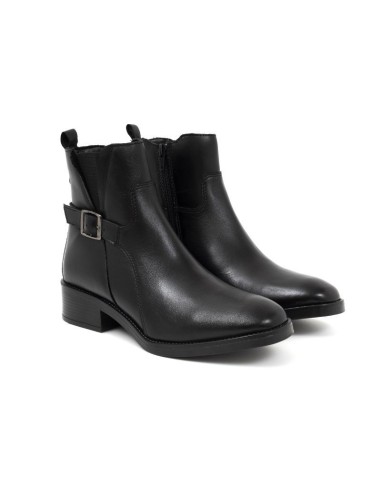 bottines femme de peau le noir W-ECHAMOR-BLACK
