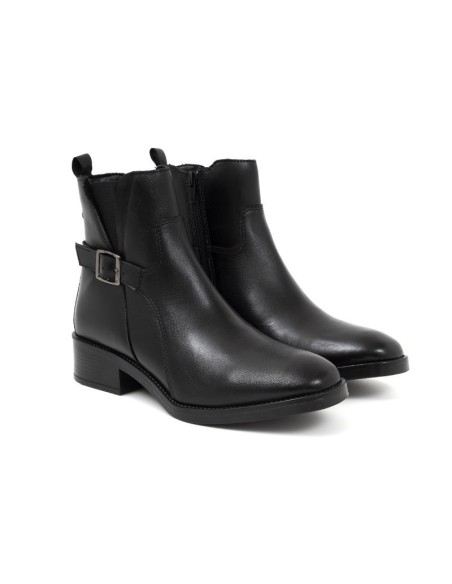 bottines femme de peau le noir W-ECHAMOR-BLACK